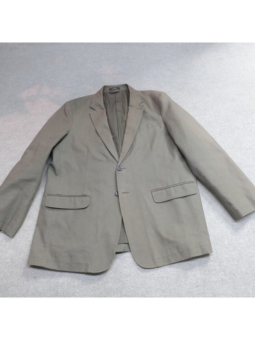 LL Bean Sport Coat 48 Tall Brown Canvas 100% Cotton Safari NEW READ